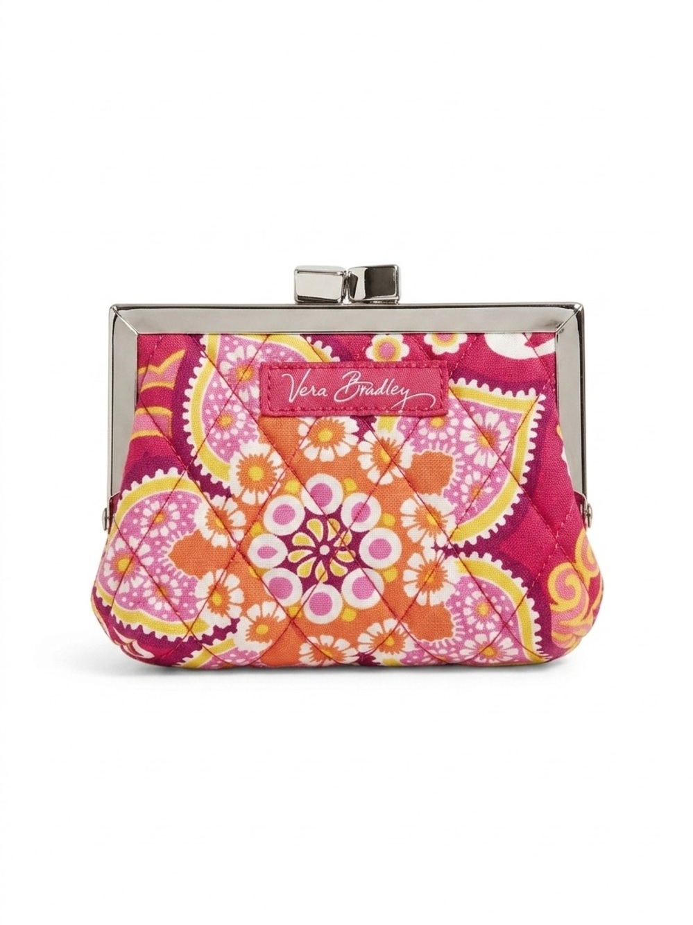 Vera Bradley Quilted Kiss Lock Coin Purse in Raspberry Fizz